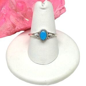 Sleeping Beauty Turquoise Ring Size 8 Solid 925 Sterling Silver